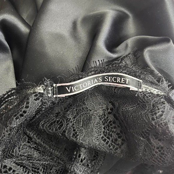 Victoria's Secret Black Lace Slip Dress Lingerie Size M Whimsi Goth Dark Fairy - Picture 7 of 7